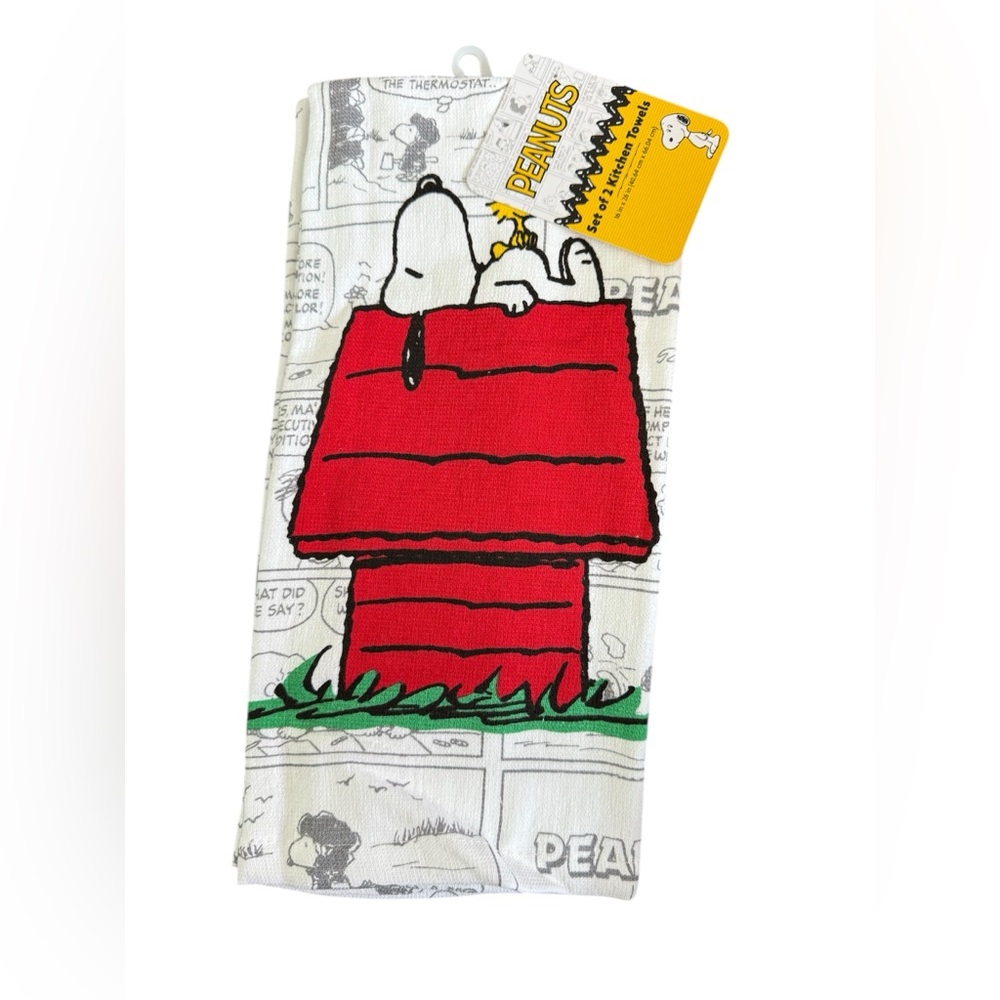 Peanuts Snoopy 2 Pack Kitchen Towels, 16in x 26in, Comics